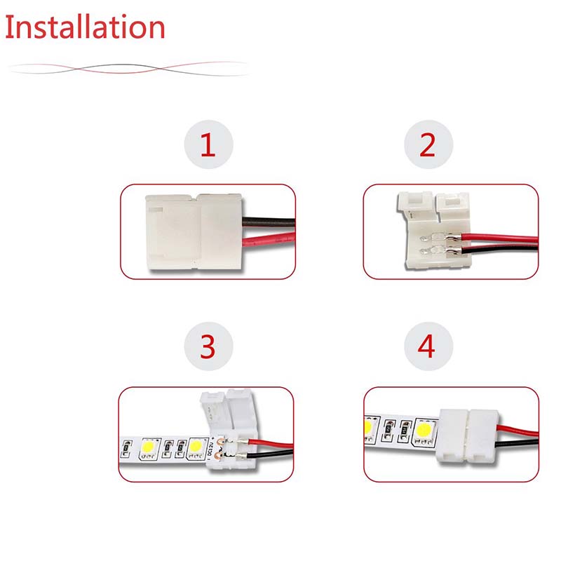 2 Pin 5/8/10mm Double Heads Solderless LED Fast Conector For Single Color LED Light Strips 2 Pin 5/8/10mm Double Heads Solderless LED Fast Conector For Single Color LED Light Strips
